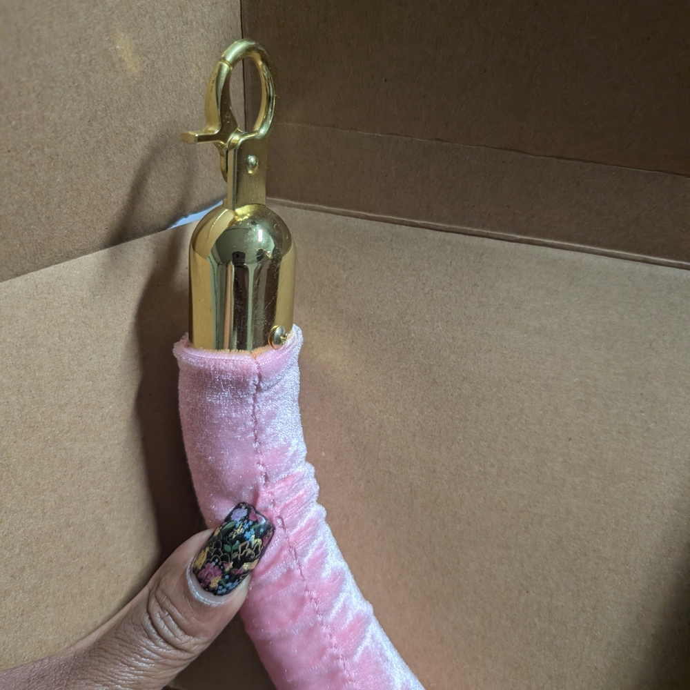 Pink and Gold Velvet Rope Barrier - Picture 4 of 4